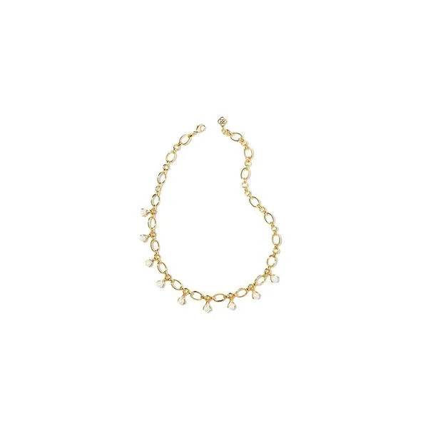 Kendra Scott Ashton Pearl Chain Necklace Gold Steve Lennon & Co Jewelers  New Hartford, NY