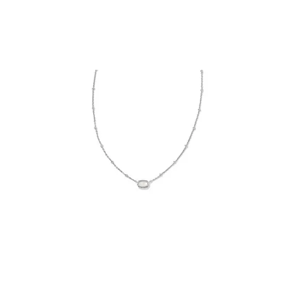 Kendra Scott Mini Elisa Pendant Necklace Silver Rhodium Steve Lennon & Co Jewelers  New Hartford, NY