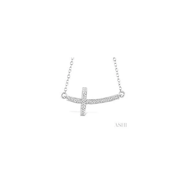 Sterling Silver Round Cut Diamond Cross Pendant .03tcw Steve Lennon & Co Jewelers  New Hartford, NY