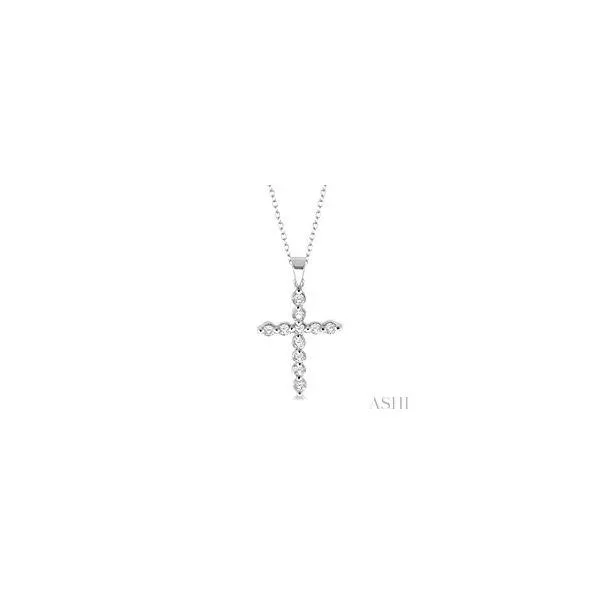 Sterling Silver Round Cut Diamond Cross Pendant .10tcw Steve Lennon & Co Jewelers  New Hartford, NY