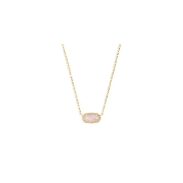 Kenda Scott Elisa Short Pendant Necklace Gold Rose Quartz Steve Lennon & Co Jewelers  New Hartford, NY