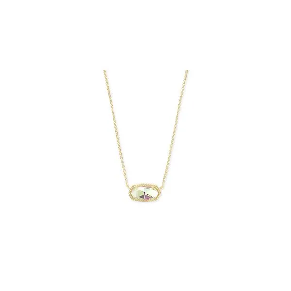 Kendra Scott Elisa Short Pendant Necklace Gold Dichronic Glass Steve Lennon & Co Jewelers  New Hartford, NY