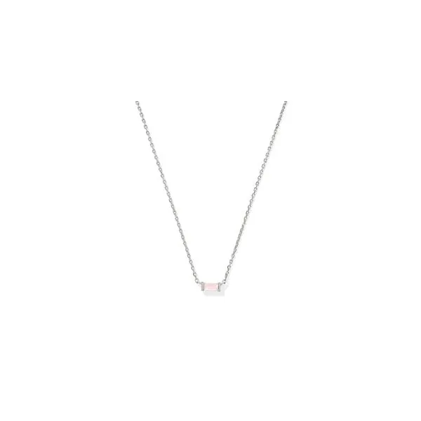 Kendra Scott Juliette Pendant Necklace Silver Rose Quartz Steve Lennon & Co Jewelers  New Hartford, NY