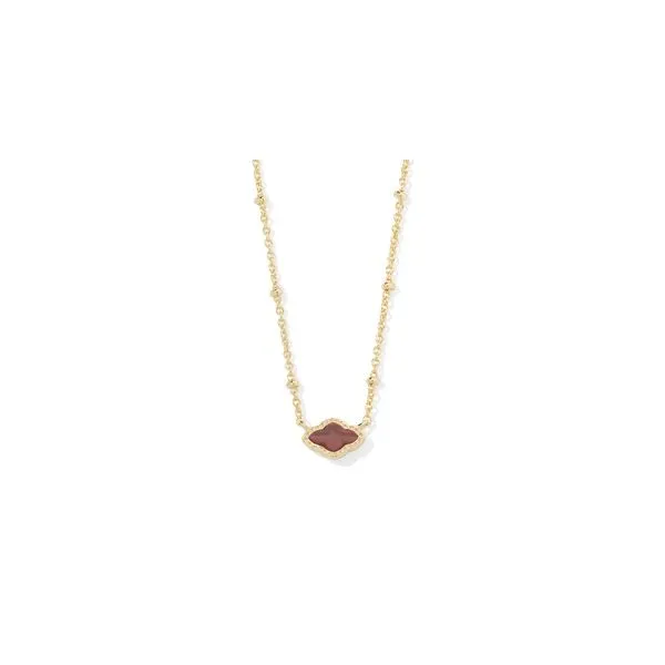Kendra Scott Kendra Scott Mini Abbie Satellite Short Pendant Necklace Gold Cranberry Illusion Steve Lennon & Co Jewelers  New Hartford, NY