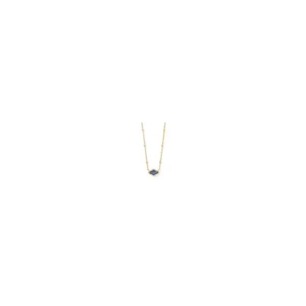 Kendra Scott Mini Abbie Satellite Short Pendant Necklace Gold Navy Abalone Steve Lennon & Co Jewelers  New Hartford, NY