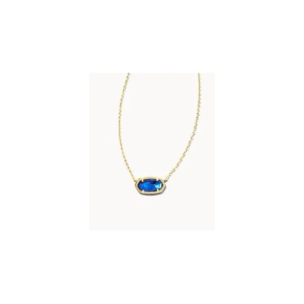 Kendra Scott - Elisa Short Pendant Necklace Gold Navy Abalone Steve Lennon & Co Jewelers  New Hartford, NY
