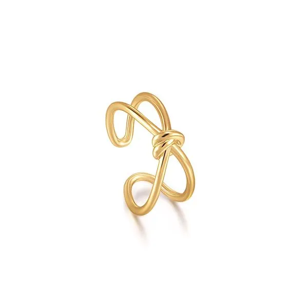 Ania Haie - Gold Knot Double Band Adjustable Ring 14kt gold plated on sterling silver Steve Lennon & Co Jewelers  New Hartford, NY