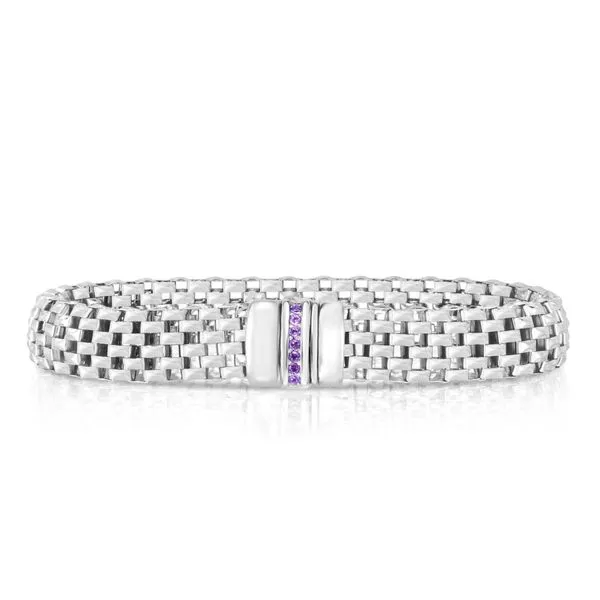 Phillip Gavriel Sterling Silver & Amethyst Nuova Popcorn Link Bracelet Steve Lennon & Co Jewelers  New Hartford, NY