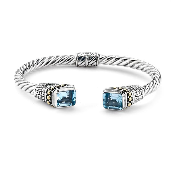 Samuel B. Silver Bracelet W/ Colored Stone With Emerlad Blue Topaz Steve Lennon & Co Jewelers  New Hartford, NY