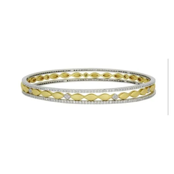FREIDA ROTHMAN HOPE COLLECTION -  PETALS AND PAVÉ 3-STACK SLIDE ON BANGLES Steve Lennon & Co Jewelers  New Hartford, NY