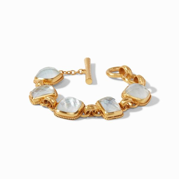 Julie Vos Savoy Demi Bracelet Gold Iridescent Chalcedony Blue Steve Lennon & Co Jewelers  New Hartford, NY