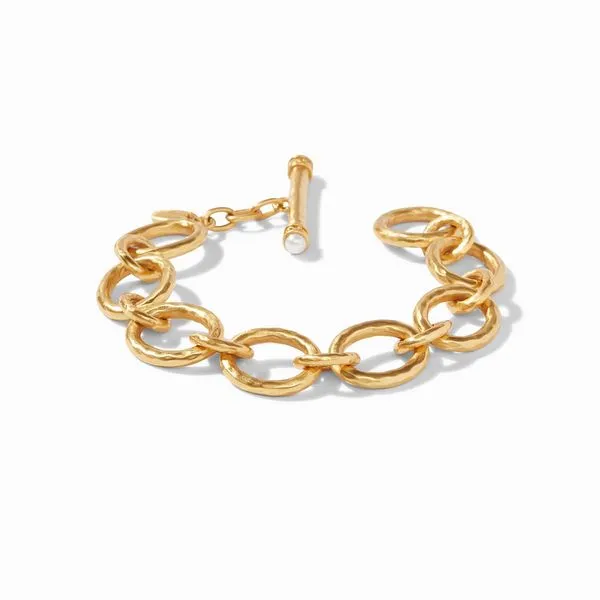 Julie Vos Catalina Small Link Bracelet Gold Pearl Steve Lennon & Co Jewelers  New Hartford, NY