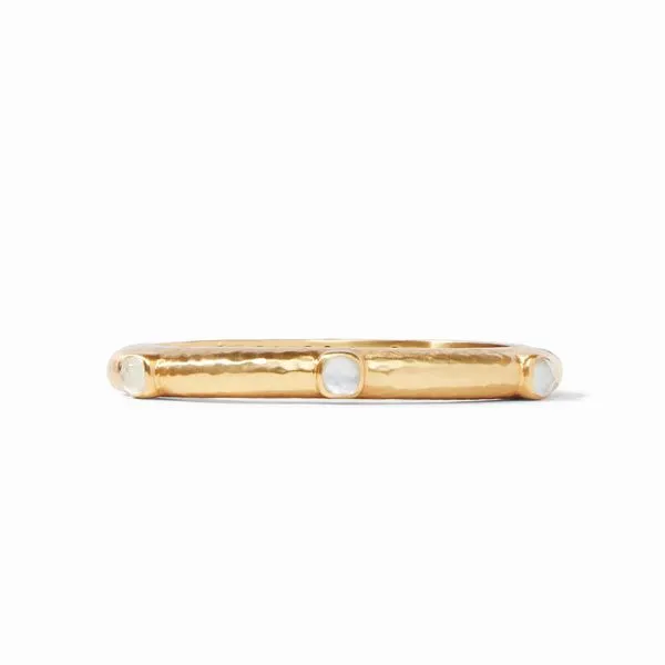 Julie Vos Catalina Hinge Bangle Gold Iridescent Clear Crystal - S. Lennon & Co Jewelers New Hartford, NY