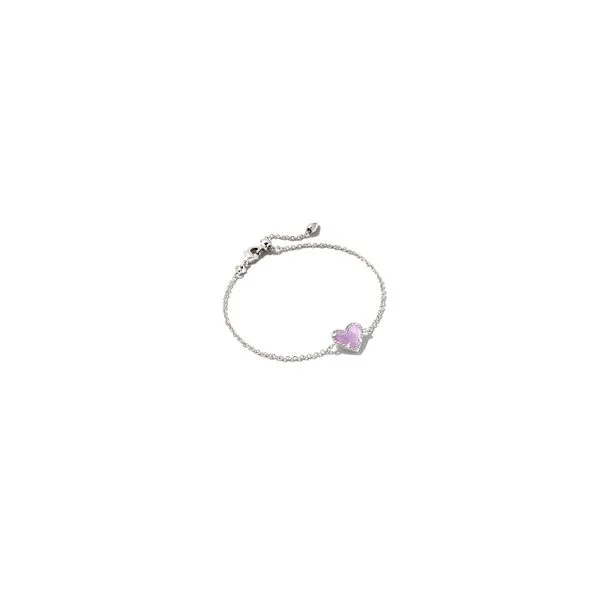 Kendra Scott ARI HEART DELICATE CHAIN BRACELET RHODIUM AMETHYST Steve Lennon & Co Jewelers  New Hartford, NY