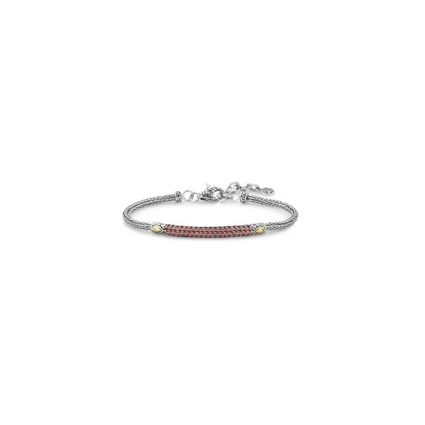 Samuel B. SS/18K Pave Birthstone Bracelet- Garnet S. Lennon & Co Jewelers New Hartford, NY