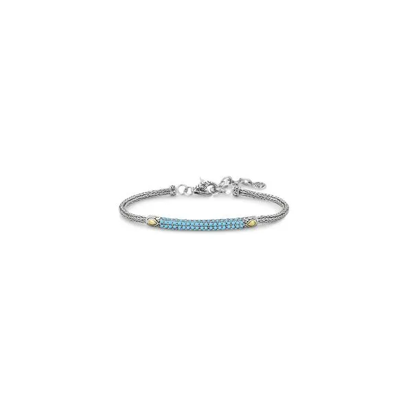 Samuel B. SS/18K Pave Birthstone Bracelet- Sleeping Beauty Turquoise Steve Lennon & Co Jewelers  New Hartford, NY