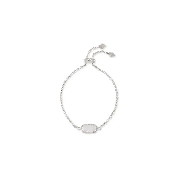 Kendra Scott Elaina Delicate Chain Bracelet With Rhodium Iridescent Drusy Steve Lennon & Co Jewelers  New Hartford, NY