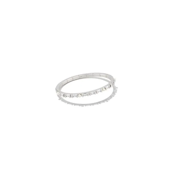 Kendra Scott Gracie Bangle Bracelet Rhodium White Mix Steve Lennon & Co Jewelers  New Hartford, NY