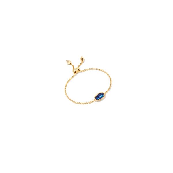 Kendra Scott Elaina Delicate Chain Bracelet Gold Navy Abalone Steve Lennon & Co Jewelers  New Hartford, NY