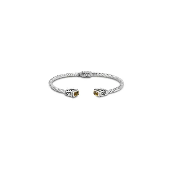 Samuel B. S 3mm Twisted Cable Bangle With Emerald Cut Citrine Steve Lennon & Co Jewelers  New Hartford, NY