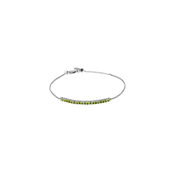 Samuel B. Sterling Silver Genuine Peridot Round 2mm Adjustable Bracelet Steve Lennon & Co Jewelers  New Hartford, NY