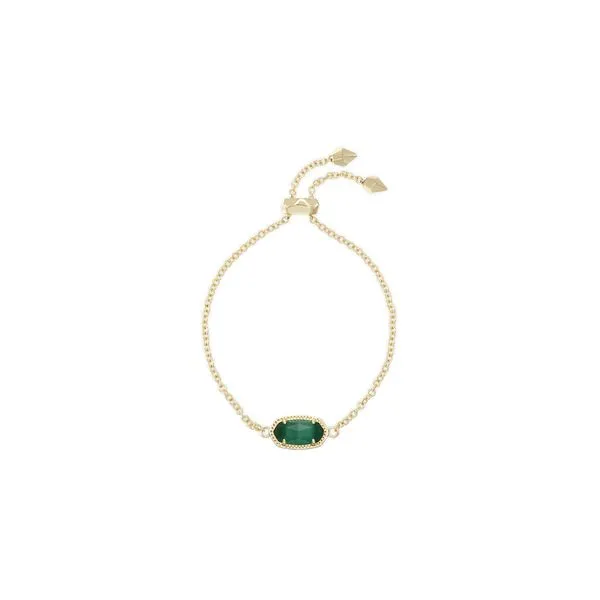 Kendra Scott Elaina Delicate Chain Bracelet Gold Emerald Cats Eye Steve Lennon & Co Jewelers  New Hartford, NY