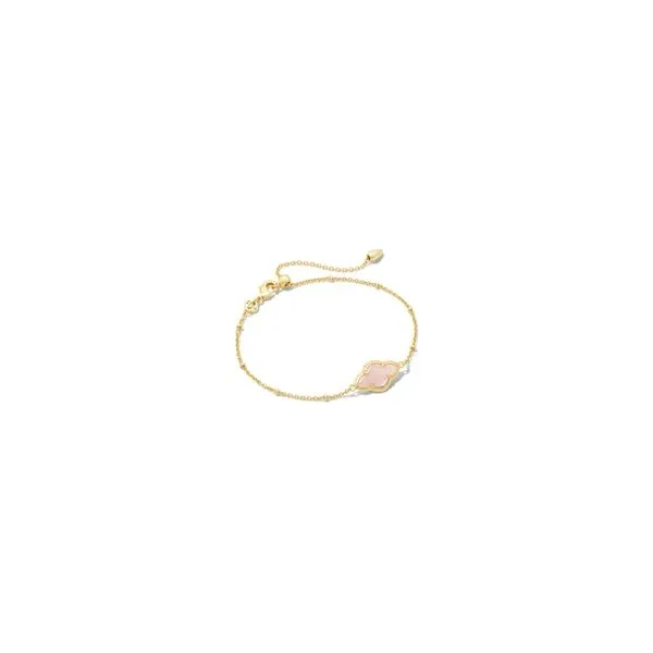 Kendra Scott Abbie Satellite Chain Bracelet Gold Rose Quartz Steve Lennon & Co Jewelers  New Hartford, NY
