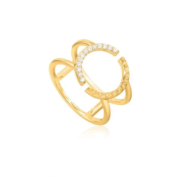 Ania Haie Gold Spike Adjustable Double Ring Steve Lennon & Co Jewelers  New Hartford, NY