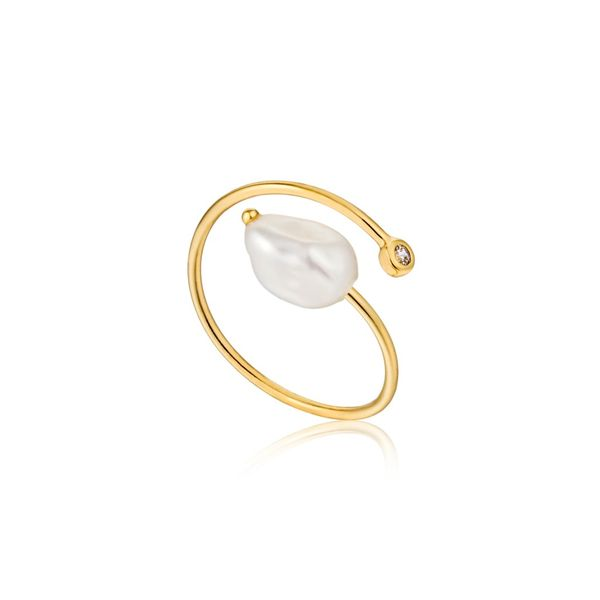 Ania Haie Gold Pearl Twist Adjustable Ring Steve Lennon & Co Jewelers  New Hartford, NY