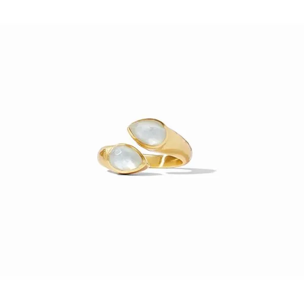 Julie Vos Avalon Wrap Ring Gold Iridescent Clear Crystal - Size 7 Steve Lennon & Co Jewelers  New Hartford, NY