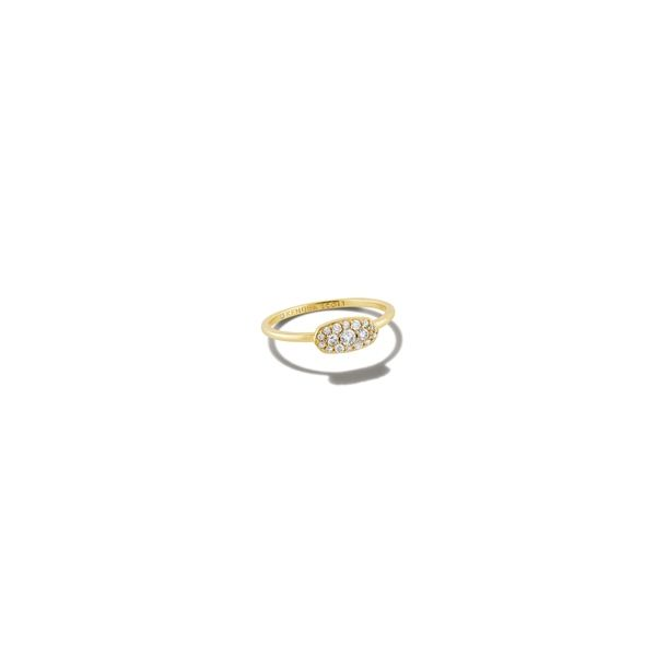 Kendra Scott Grayson Crystal Band Ring Gold White Crystal Size 6 Steve Lennon & Co Jewelers  New Hartford, NY