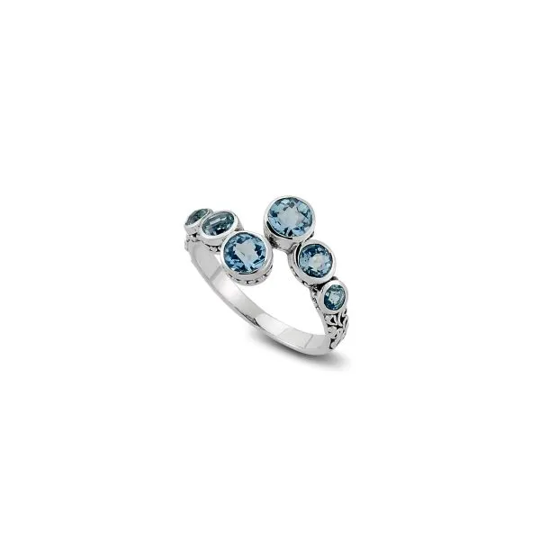 Samuel B. SS Bypass Ring With Blue Topaz Steve Lennon & Co Jewelers  New Hartford, NY