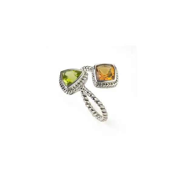 Samuel B. SS Multi Shape Citrine And Peridot Bypass Ring Steve Lennon & Co Jewelers  New Hartford, NY
