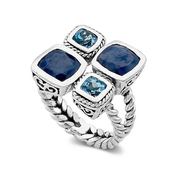 Samuel B. SS Madagascar Blue Sapphire & Blue Topaz Ring Steve Lennon & Co Jewelers  New Hartford, NY