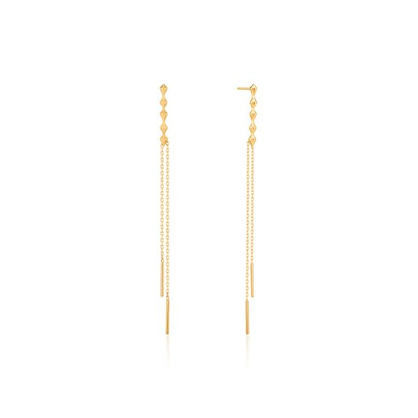 Ania Haie Gold Spike Double Drop Earrings S. Lennon & Co Jewelers New Hartford, NY