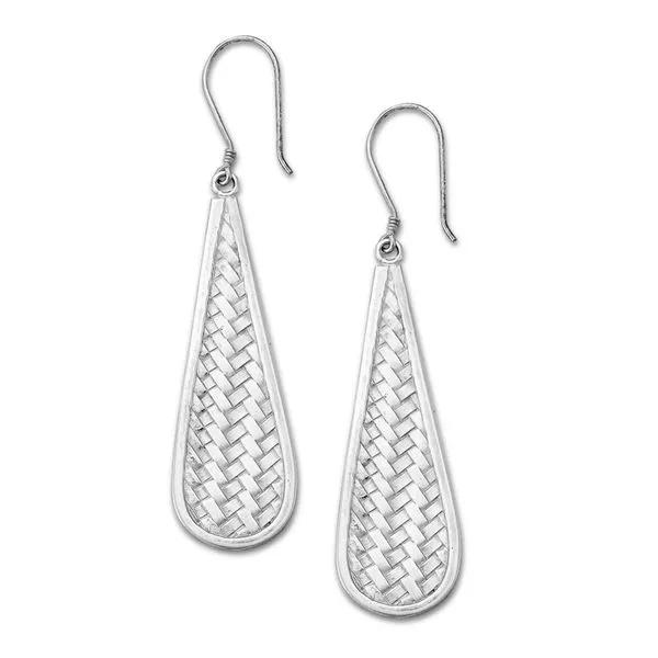 Samuel B. - Sterling Silver PEAR SHAPE WOVEN DESIGN DROP EARRINGS Image 2 Steve Lennon & Co Jewelers  New Hartford, NY