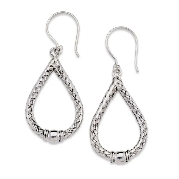 Samuel B. - Sterling Silver Woven Design Open Pear Shape Earrings Steve Lennon & Co Jewelers  New Hartford, NY