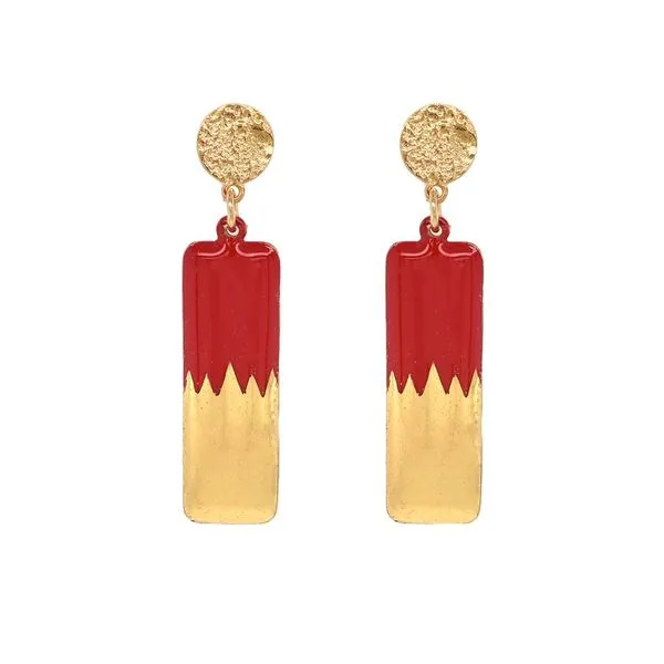 Evocateur - Skyline Red Medium Column Earrings Steve Lennon & Co Jewelers  New Hartford, NY