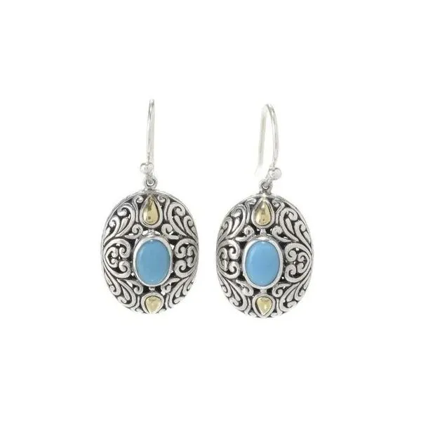 Samuel B. - Sterling Silver Oval Sleeping Beauty Turquoise Earrings Image 2 Steve Lennon & Co Jewelers  New Hartford, NY