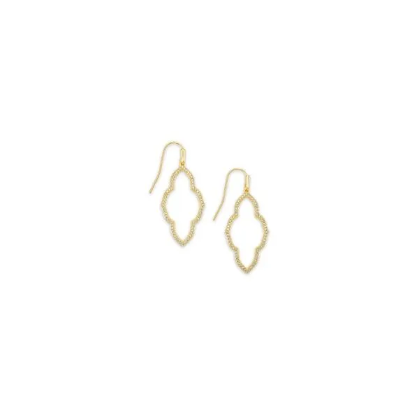 Kendra Scott Abbie Small Open Frame Earrings Gold Metal Steve Lennon & Co Jewelers  New Hartford, NY