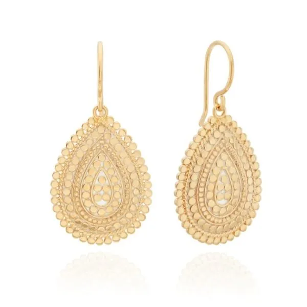 Anna Beck Medium Scalloped Drop Earrings Sterling Silver 18Kt Gold Plated Steve Lennon & Co Jewelers  New Hartford, NY