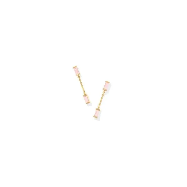 Kendra Scott Juliette Drop Earrings Gold Rose Quartz Steve Lennon & Co Jewelers  New Hartford, NY