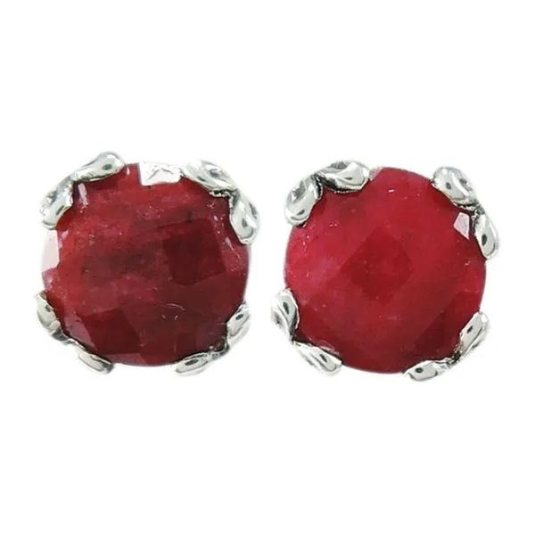 Samuel B. Silver Stud Earrings With 2= Round Rubys Steve Lennon & Co Jewelers  New Hartford, NY