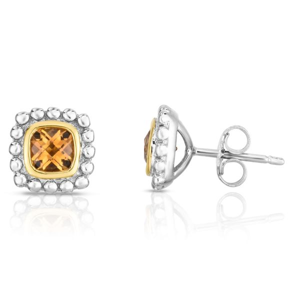 Phillip Gavriel Sterling Silver & 18K Gold Quadra Popcorn Studs Citrine Steve Lennon & Co Jewelers  New Hartford, NY