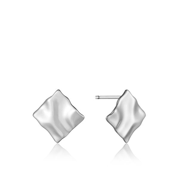 Ania Haie Crush Mini Square Stud Earrings - Silver Steve Lennon & Co Jewelers  New Hartford, NY