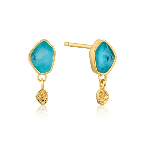 Ania Haie Turquoise Drop Stud Earrings - Silver Steve Lennon & Co Jewelers  New Hartford, NY