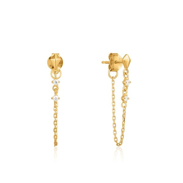 Ania Haie Gold Spike Chain Stud Earrings Steve Lennon & Co Jewelers  New Hartford, NY