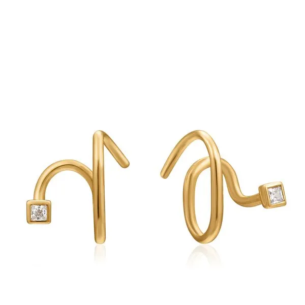 Ania Haie Twist Square Sparkle Earrings Steve Lennon & Co Jewelers  New Hartford, NY
