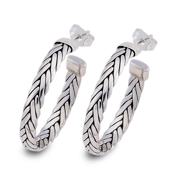 SB Sterling Silver Silver Hoop/Huggie Earrings Steve Lennon & Co Jewelers  New Hartford, NY