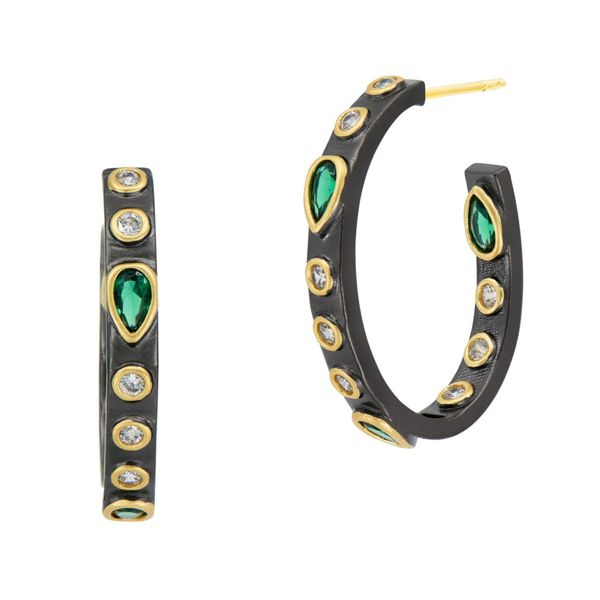 Freida Rothman Silver Hoop/Huggie Earrings Steve Lennon & Co Jewelers  New Hartford, NY